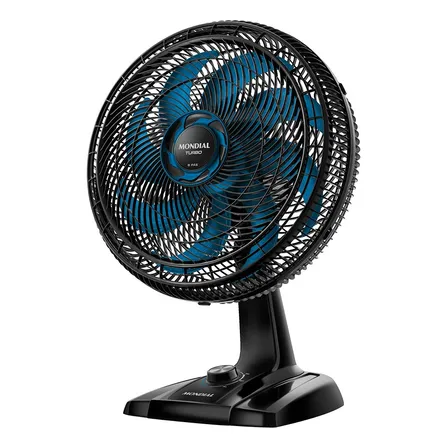 Ventilador De Mesa 40cm Turbo Nvt-40-bl Mondial 40 Cm 60hz Preto 127v Azul Plástico 8