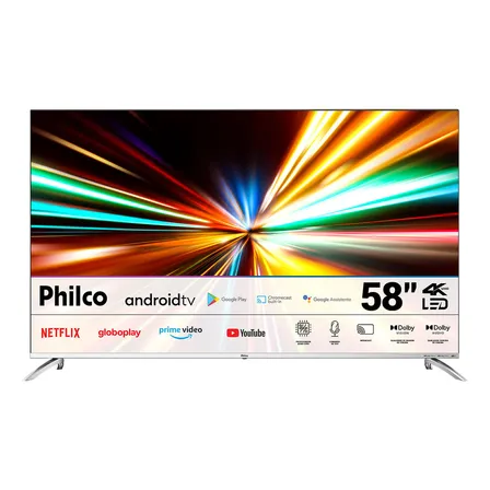 Smart Tv 58'' Ptv58g7pagcsbl Android Tv 4k Led Philco