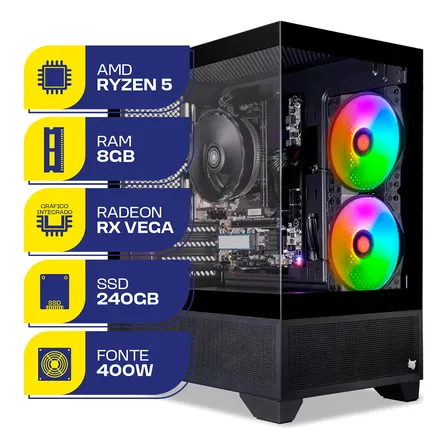 Pc Gamer Mcl, Amd Ryzen 5 3400g, 8gb Ddr4, Ssd 240gb 240 Gb 8 Gb Radeon Rx Vega 11 Graphics