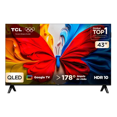 Smart Tv Tcl 43 Polegadas Full Hd Qled S5k Wifi Bluetooth Google Tv 2 Hdmi Hdr10 Dolby Audio 43s5k