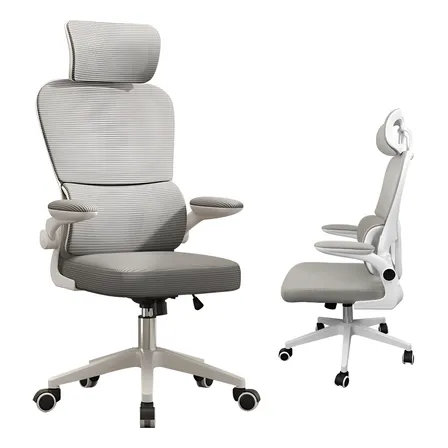 Cadeira Escritório Python Fly Ergonômica Branca Cinza Giratória Xhocb07 Branco/cinza Malha