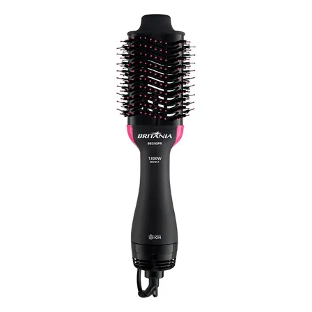 Britânia Escova Secadora Bec02pr 4 Em 1 1300w Cor Preto E Rosa Preto Com Rosa 127/220v