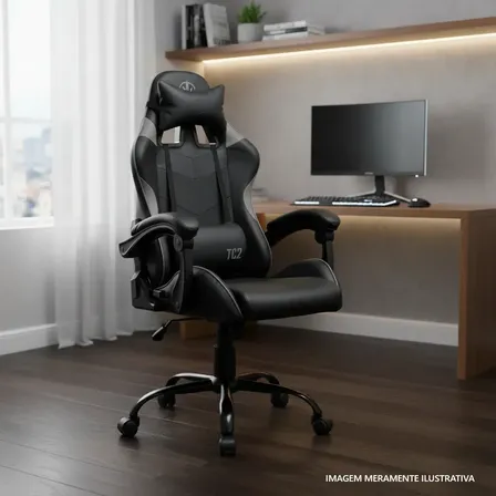 Cadeira Gamer Tgt Heron Tc2, Preto, Tgt-hrtc-bl03 Couro Sintético