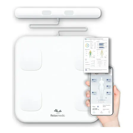 Balança De Bioimpedância Profissional 8 Sensores Digital App - Relaxmedic