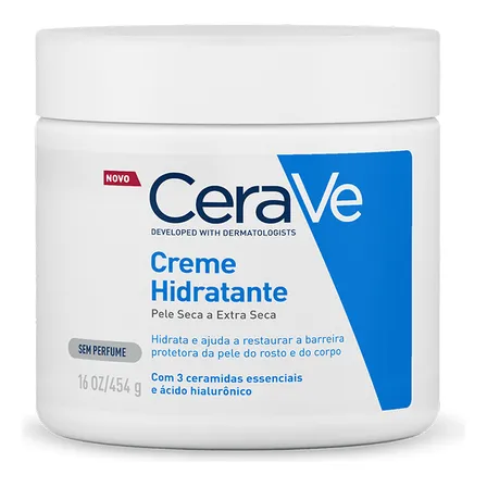 Creme Hidratante Corporal E Facial Para Pele Seca A Extra Seca Sem Perfume 454g Cerave