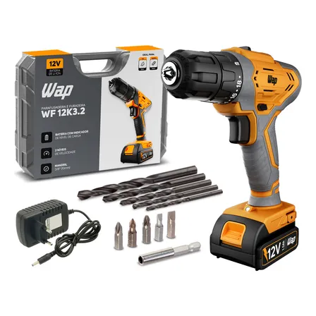 Parafusadeira E Furadeira De Impacto Wf 12k3.2 Wap Amarelo 127/220v 60hz
