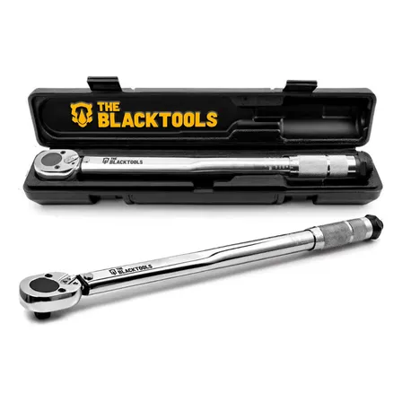 Torquímetro De Estalo Click Para Soquete 1/2 Pol 28-210 Nm 2.8 A 21kg Reversível Ajustável Com Estojo The Black Tools