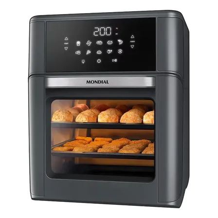 Fritadeira Air Fryer Oven Afon12lfg 12l Digital 2000 Mondial Cinza 110v