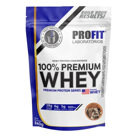 Whey Protein 100% Concentrado Premium 840g Profit Sabor Cookies