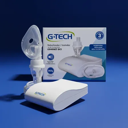 Inalador Nebulizador Gtech Bivolt Infantil Adulto Silencioso Branco 127/220v