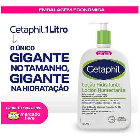 Loção hidratante Cetaphil para pele normal a seca x 1 L