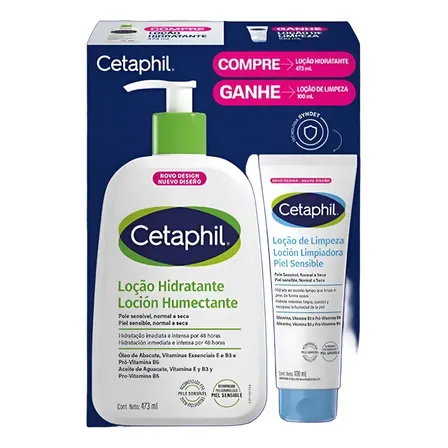 Kit Cetaphil Loção 473ml + Loção De Limpeza 100ml Sem Fragrância