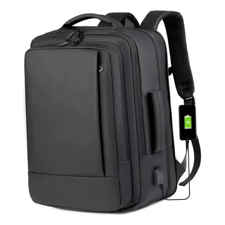 Mochila jiesipote À Prova D'água Reforçada Expansível Cor Preto