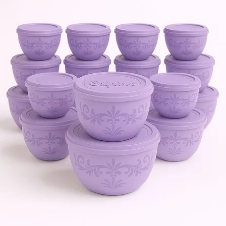 Conjunto 10 Potes Bowl Personalizado 1l Oliplast Lilás