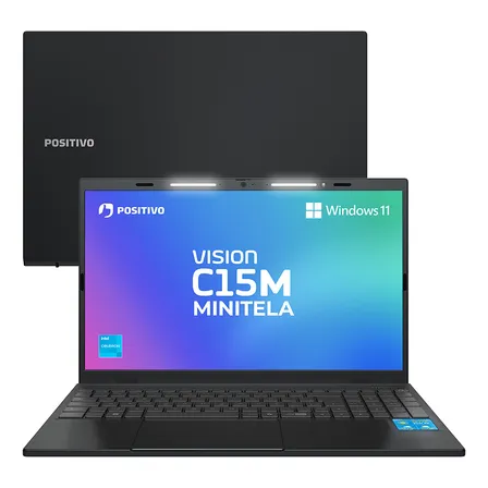 Notebook Positivo Vision C15M Intel® Celeron® N4500 Linux 8GB RAM 256GB eMMC 15.6" Full HD IPS – Minitela - Cinza