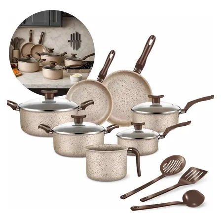 Conjunto de panelas antiaderente 10 peças Coffee cappuccino Imperial
