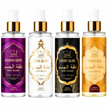 Body Splash Arabe C/4un 200ml Perfume Feminino de Luxo Alta Concentração