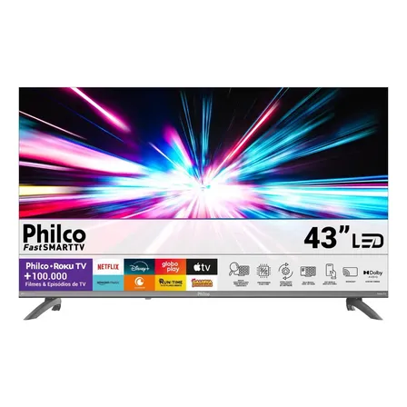 Smart Tv 43'' Philco Full Hd Roku Tv Hdr10 Dolby P43cra