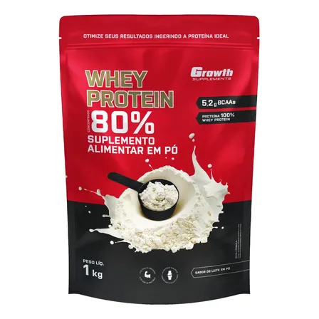 Whey Protein Concentrado 1kg Growth Supplements - Leite em Pó