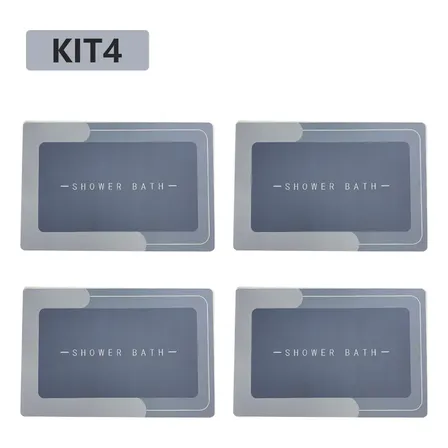 Kit4 Tapetes Para Banheiro Tapete Mágico Ultra  Para Absorçã