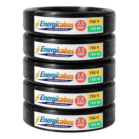 Cabo Flexível  2,5mm Rolo 100m  Unipolar 750v