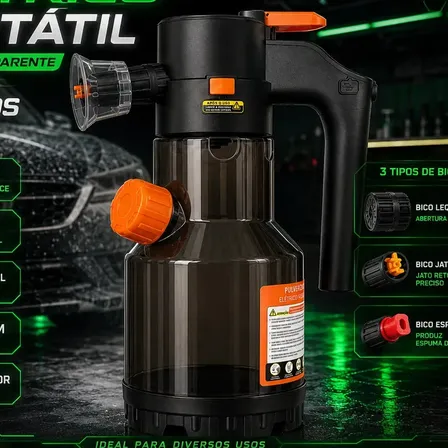 Pulverizador Elétrico Snow Foam Profissional p/ Limpeza Automotiva e Casa